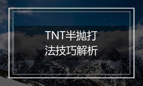 TNT半抛打法技巧解析