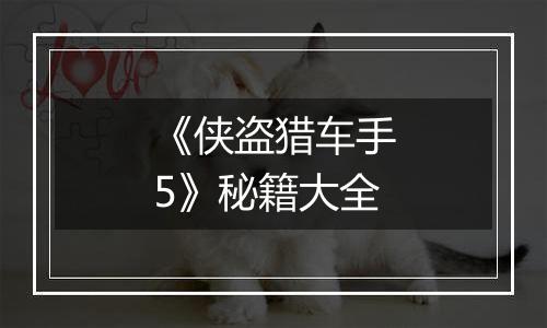 《侠盗猎车手5》秘籍大全