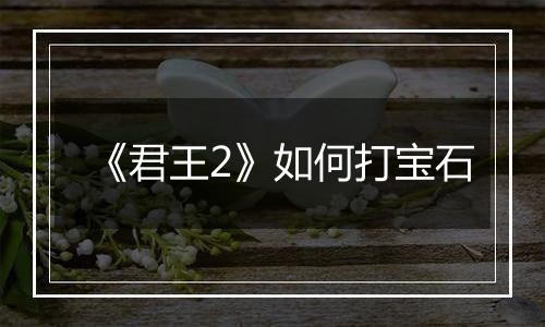 《君王2》如何打宝石
