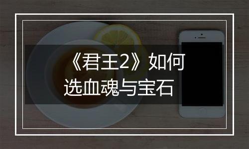 《君王2》如何选血魂与宝石