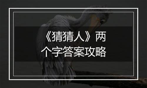 《猜猜人》两个字答案攻略