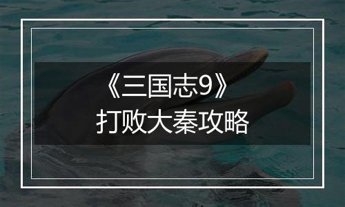 《三国志9》打败大秦攻略