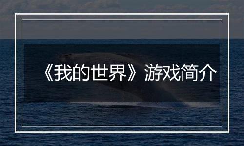 《我的世界》游戏简介