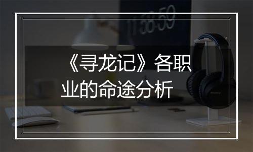 《寻龙记》各职业的命途分析