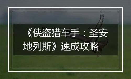 《侠盗猎车手：圣安地列斯》速成攻略
