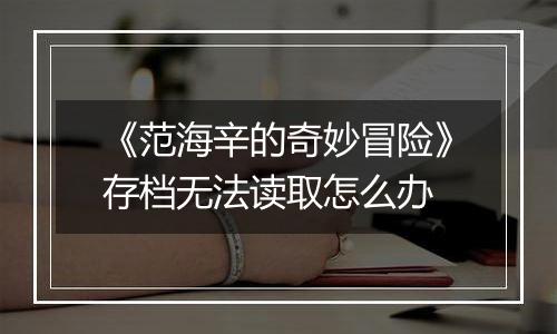 《范海辛的奇妙冒险》存档无法读取怎么办