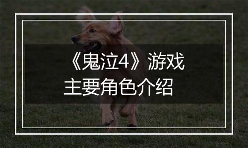 《鬼泣4》游戏主要角色介绍