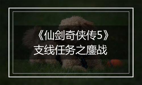 《仙剑奇侠传5》支线任务之鏖战