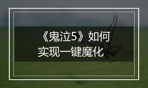 《鬼泣5》如何实现一键魔化