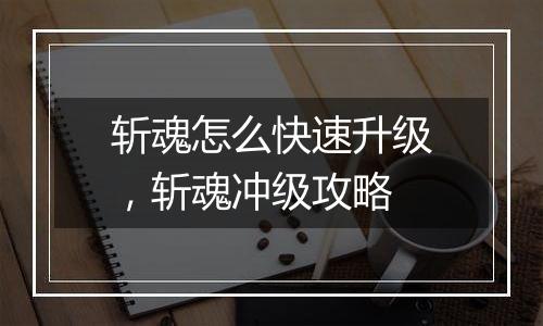 斩魂怎么快速升级，斩魂冲级攻略