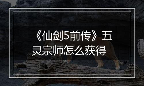 《仙剑5前传》五灵宗师怎么获得