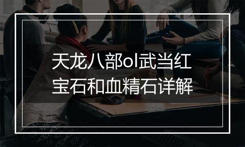 天龙八部ol武当红宝石和血精石详解