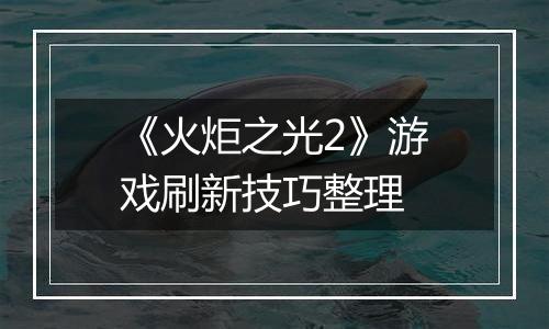 《火炬之光2》游戏刷新技巧整理