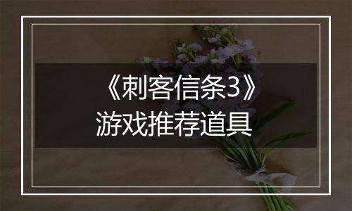 《刺客信条3》游戏推荐道具