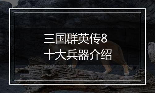三国群英传8十大兵器介绍