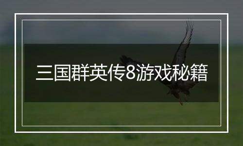三国群英传8游戏秘籍