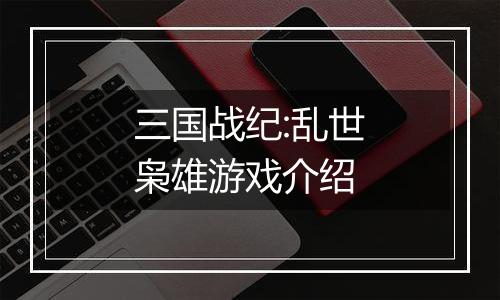 三国战纪:乱世枭雄游戏介绍
