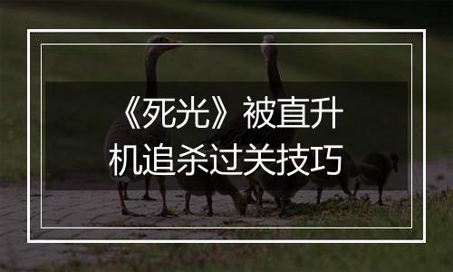 《死光》被直升机追杀过关技巧