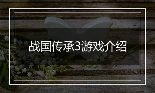 战国传承3游戏介绍
