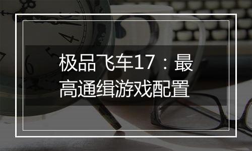 极品飞车17：最高通缉游戏配置
