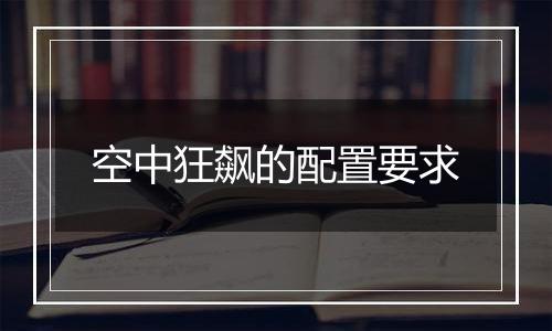 空中狂飙的配置要求