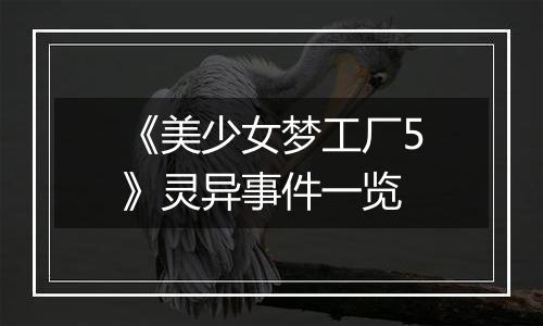 《美少女梦工厂5》灵异事件一览