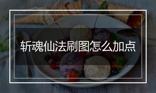 斩魂仙法刷图怎么加点