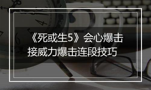 《死或生5》会心爆击接威力爆击连段技巧