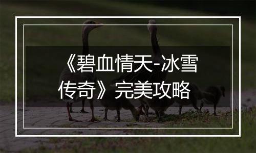 《碧血情天-冰雪传奇》完美攻略