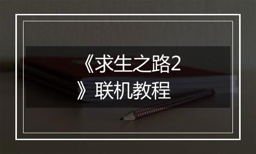 《求生之路2》联机教程