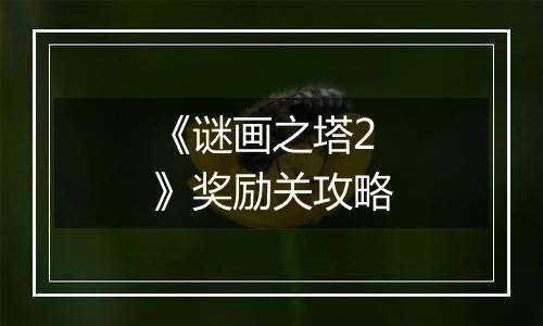 《谜画之塔2》奖励关攻略