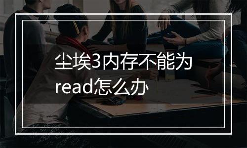尘埃3内存不能为read怎么办