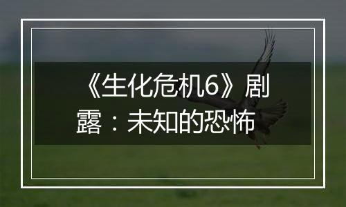 《生化危机6》剧露：未知的恐怖