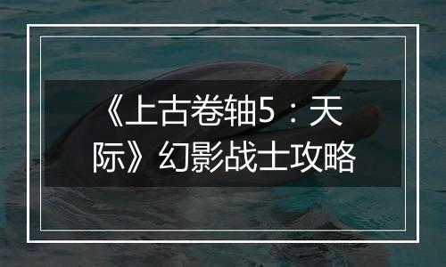 《上古卷轴5：天际》幻影战士攻略