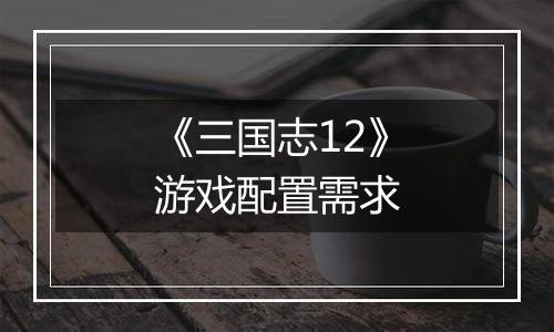《三国志12》游戏配置需求