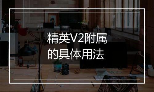 精英V2附属的具体用法