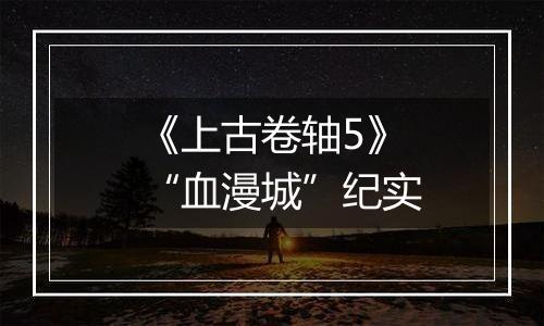《上古卷轴5》“血漫城”纪实