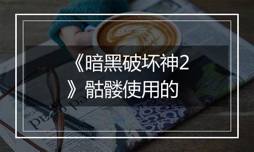 《暗黑破坏神2》骷髅使用的