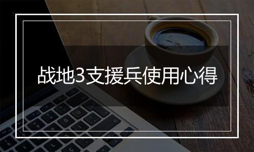 战地3支援兵使用心得