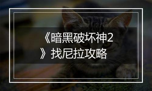 《暗黑破坏神2》找尼拉攻略