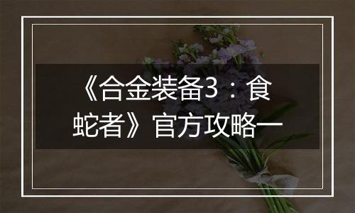 《合金装备3：食蛇者》官方攻略一