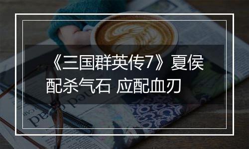 《三国群英传7》夏侯配杀气石 应配血刃