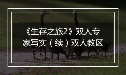 《生存之旅2》双人专家写实（续）双人教区