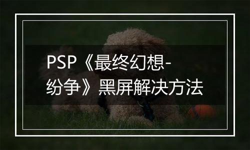 PSP《最终幻想-纷争》黑屏解决方法