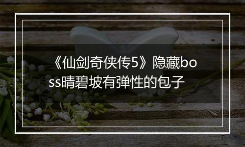 《仙剑奇侠传5》隐藏boss晴碧坡有弹性的包子