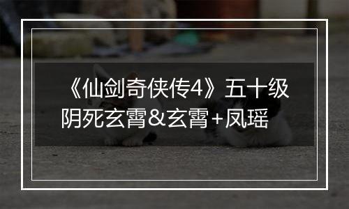 《仙剑奇侠传4》五十级阴死玄霄&玄霄+凤瑶