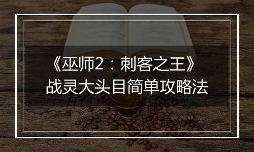 《巫师2：刺客之王》战灵大头目简单攻略法
