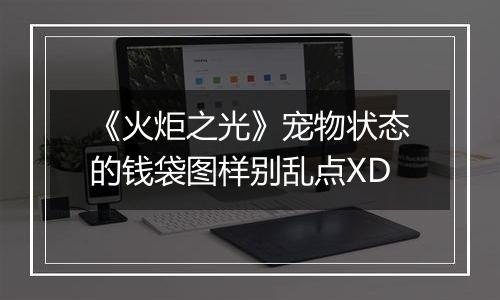 《火炬之光》宠物状态的钱袋图样别乱点XD