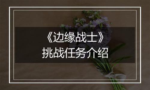 《边缘战士》挑战任务介绍