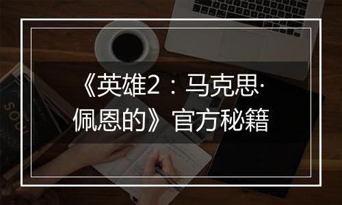《英雄2：马克思·佩恩的》官方秘籍